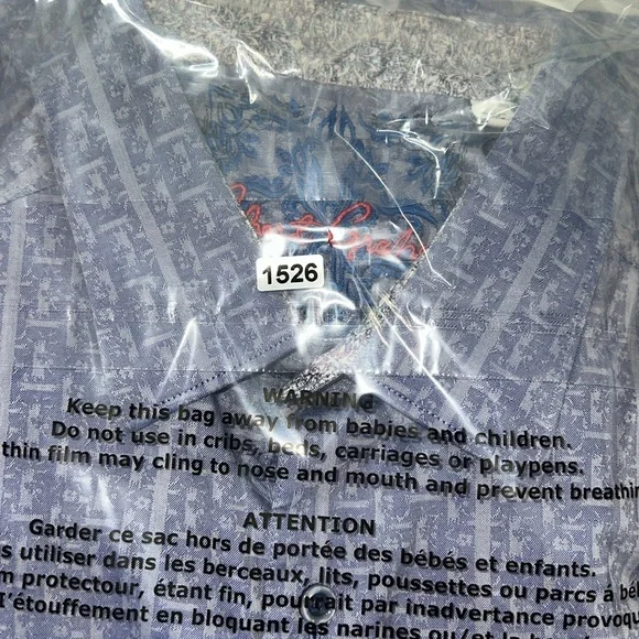 Robert Graham Blue Boho Abstract Dressy Button Down Shirt Extra Large - Picture 12 of 12